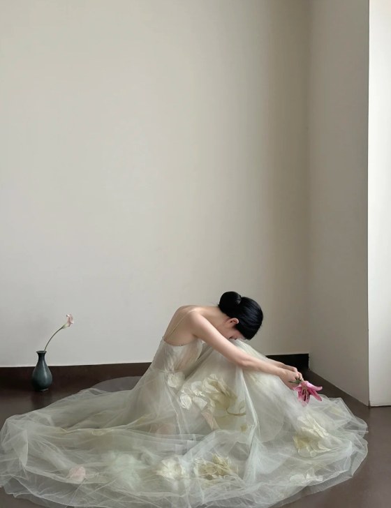 Pretty A Line Spaghetti Straps Tulle Long Prom Dress, Evening Dress C6154