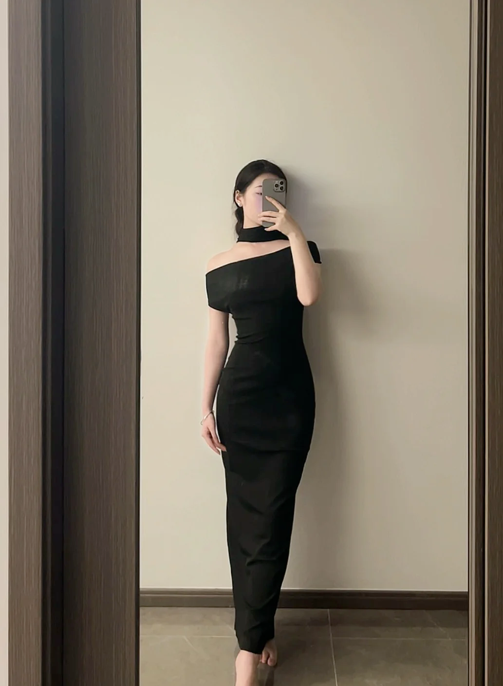 Charming Mermaid Off The Shoulder Black Satin Long Prom Dress, Evening Dress C6159