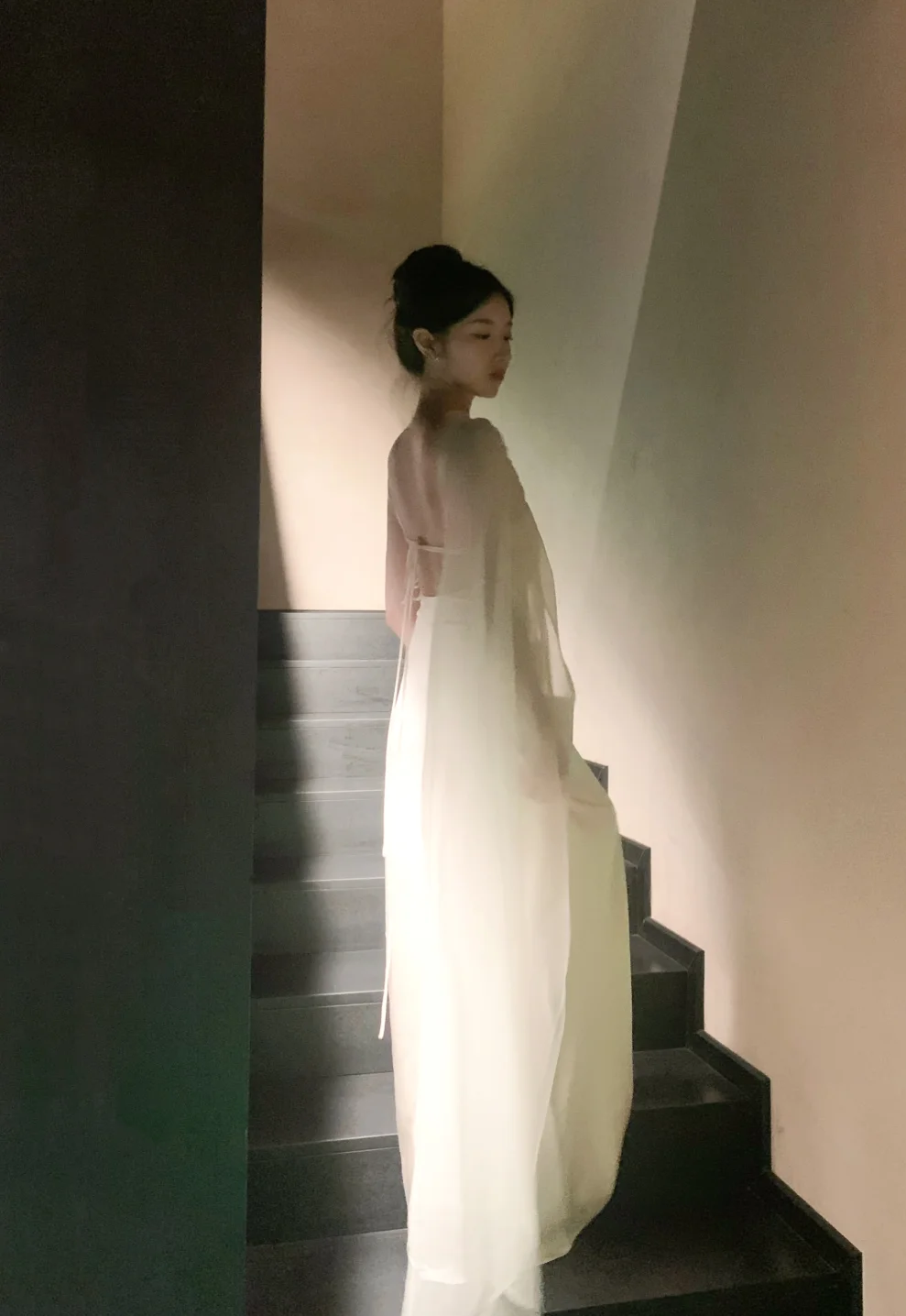 Elegant Mermaid One Shoulder Satin Chiffon Long Prom Dress, Evening Dress C6161