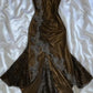 Robe de bal sirène sexy à bretelles spaghetti en dentelle C617
