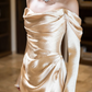 Graceful Mermaid Off The Shoulder Satin With Long Sleeves Long Prom Dress, Evening Dress C6172