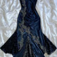 Robe de bal sirène sexy à bretelles spaghetti en dentelle C617