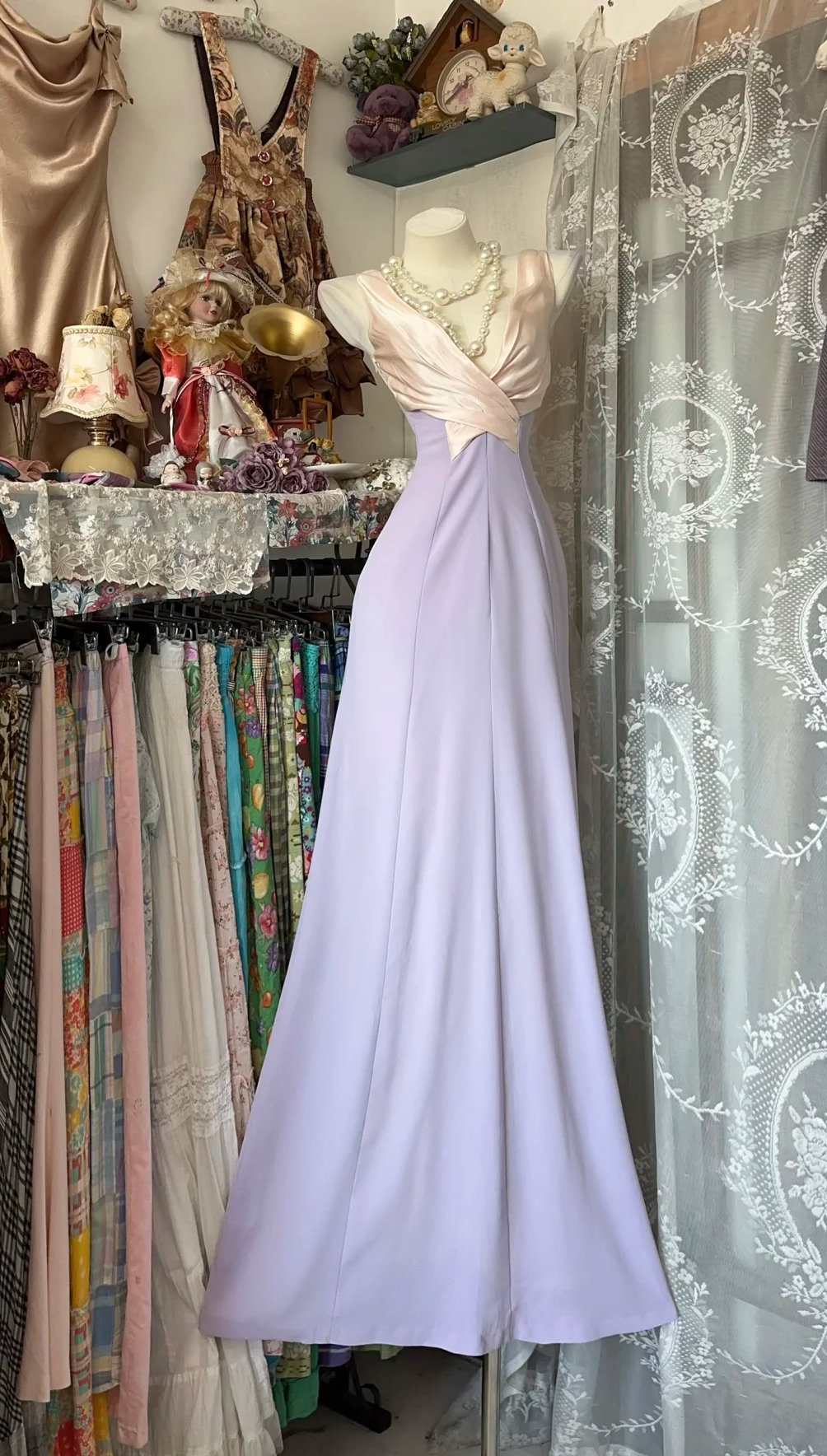 Unique A Line V Neck Spliced Satin Long Prom Dress, Evening Dress C6184