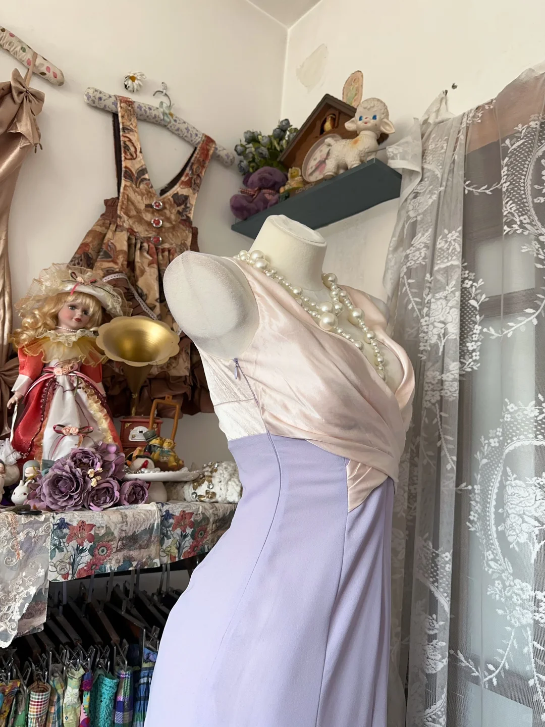 Unique A Line V Neck Spliced Satin Long Prom Dress, Evening Dress C6184