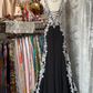 Pretty Mermaid Sweetheart Black Satin Lace Long Prom Dress, Evening Dress C6185