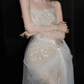 Shiny Pretty Mermaid Strapless Tulle Sequin Long Prom Dress, Evening Dress C6191