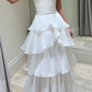 Chic A Line Strapless Tiered Chiffon Long Prom Dress, Evening Dress C6192