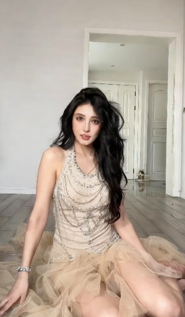 Unique Mermaid Halter Satin Ruffle Tulle Beaded Long Prom Dress, Evening Dress C6197