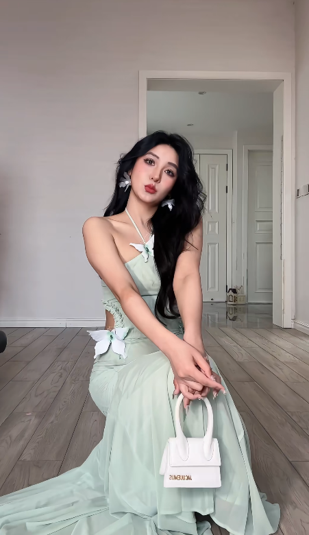 Sexy Chic Mermaid Halter Satin Long Prom Dress, Evening Dress C6199