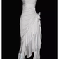 Vintage High Low Straps Ruffles White Prom Dresses C61