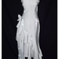 Vintage High Low Straps Ruffles White Prom Dresses C61
