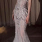 Robe de bal longue sirène glamour en tulle à sequins et perles, décolleté cœur, robe de soirée C6213