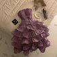 Chic Ball Gown Strapless Short Homecoming Dress 18th Birthday Outfits C622