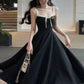 Princess Cute A Line Square Satin Long Prom Dress, Evening Dress C6225