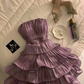 Robe de bal chic sans bretelles, robe de soirée courte, tenues de 18e anniversaire, C622