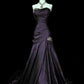 Retro Mermaid Strapless Satin Long Prom Dress, Evening Dress C6231