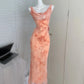 Gorgeous Mermaid U Neck Satin Lace Long Prom Dress, Evening Dress C6239