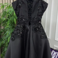 Formal Black A Line Strapless Satin Sequin Long Prom Dress, Evening Dress C6244