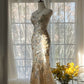 Gorgeous Mermaid Sweetheart Tulle Sequin Long Prom Dress, Evening Dress C6246