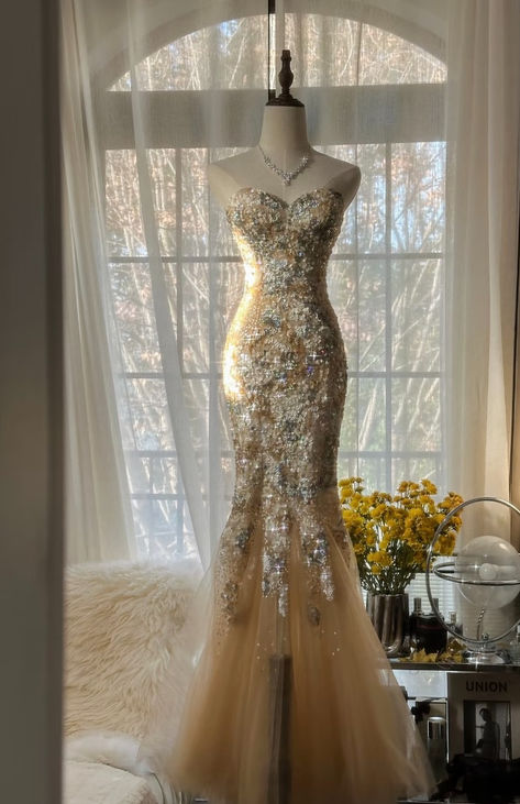 Gorgeous Mermaid Sweetheart Tulle Sequin Long Prom Dress, Evening Dress C6246