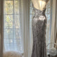 Gorgeous Mermaid Halter Tulle Lace Sequin Backless Long Prom Dress, Evening Dress C6247