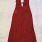 Charming A Line Burgundy Halter Satin Beaded Long Prom Dress, Evening Dress C6250