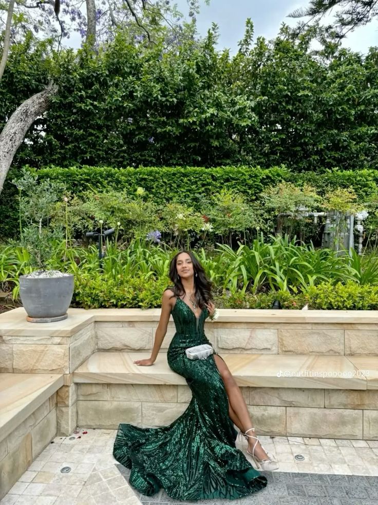 Chic Dark Green Mermaid Spaghetti Straps Satin Sequin Slit Long Prom Dress, Evening Dress C6259