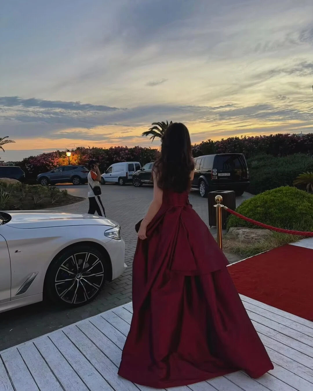 Formal A Line Strapless Burgundy Satin Without Sleeves Long Prom Dress, Evening Dress C6298