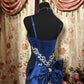 Elegant Mermaid Navy Spaghetti Straps Satin Without Sleeves Long Prom Dress, Evening Dress C6303