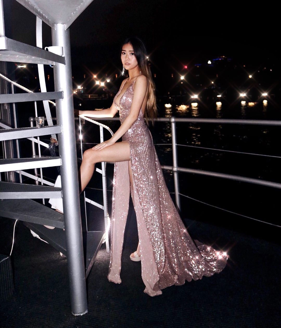 Shiny Charming Mermaid Spaghetti Straps Sequin Slit Without Sleeves Long Prom Dress, Evening Dress C6349