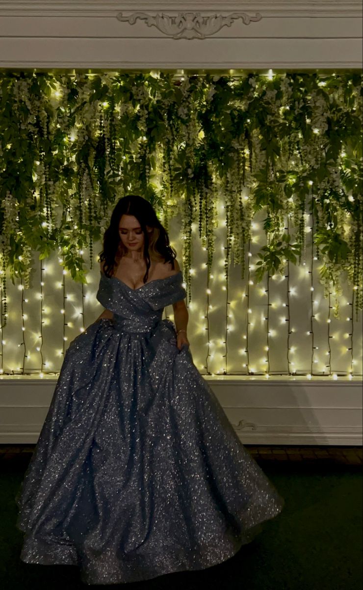 Robe de bal princesse à paillettes, épaules dénudées, sequins, sans manches, longue, robe de soirée C6358