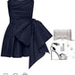 Chic A line Satin Strapless Short Navy Blue Homecoming Dress 20th Birthday Outfits CC636