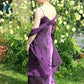 Elegant Mermaid Purple Spaghetti Straps Satin Chiffon Without Sleeves Long Prom Dress, Evening Dress C6375