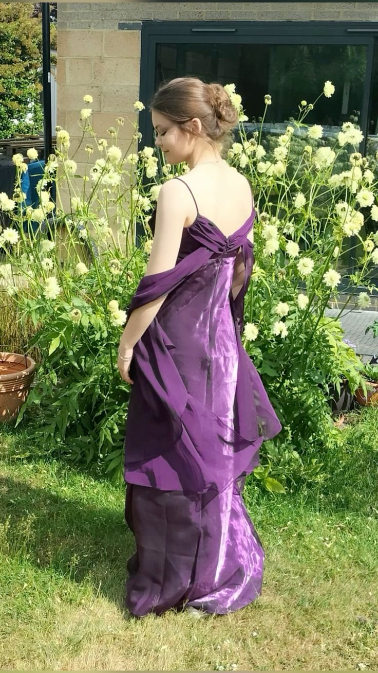 Elegant Mermaid Purple Spaghetti Straps Satin Chiffon Without Sleeves Long Prom Dress, Evening Dress C6375