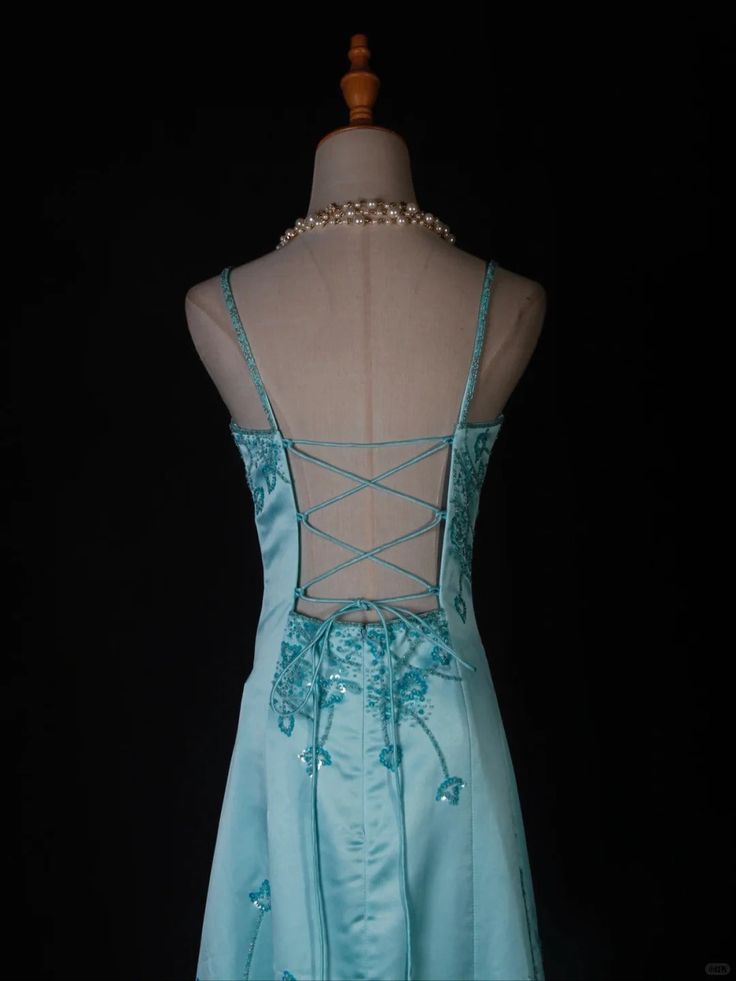 Gorgeous Pretty A Line Spaghetti Straps Satin Sequin Without Sleeves Long Prom Dress, Evening Dress C6380