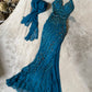 Gorgeous Mermaid Halter Chiffon Beaded With Scarf Without Sleeves Long Prom Dress, Evening Dress C6381