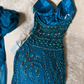 Gorgeous Mermaid Halter Chiffon Beaded With Scarf Without Sleeves Long Prom Dress, Evening Dress C6381