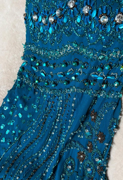 Gorgeous Mermaid Halter Chiffon Beaded With Scarf Without Sleeves Long Prom Dress, Evening Dress C6381