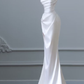 Elegant Mermaid Strapless Pleated Satin Without Sleeves Long Prom Dress, Evening Dress C6390