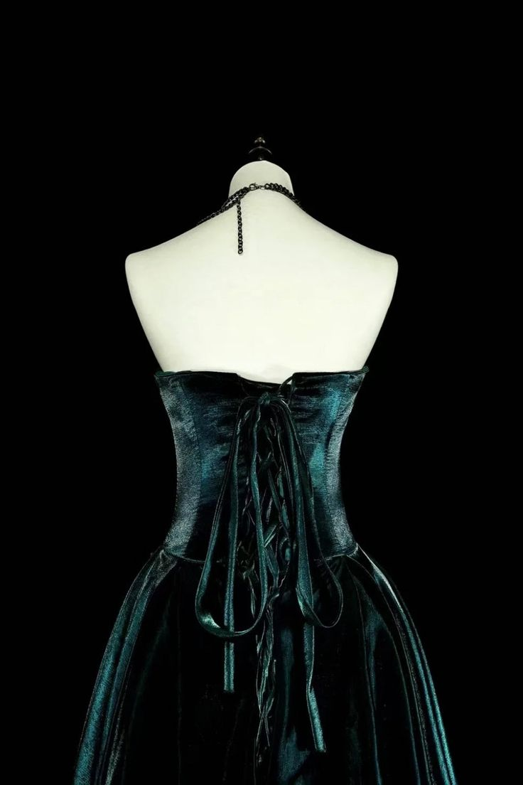Robe de bal longue rétro bleu sarcelle, bustier, en satin sans manches, référence C6456