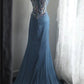 Pretty Mermaid Off The Shoulder Satin Floral Applique Slit Without Sleeves Long Prom Dress, Evening Dress C6488