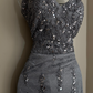 Shiny Gray Mermaid Halter Tulle Sequin Without Sleeves Long Prom Dress, Evening Dress C6490
