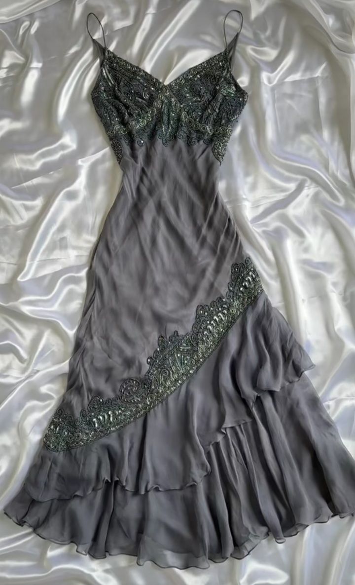 Chic A Line Spaghetti Straps Chiffon Lace Without Sleeves Long Prom Dress, Evening Dress C6493