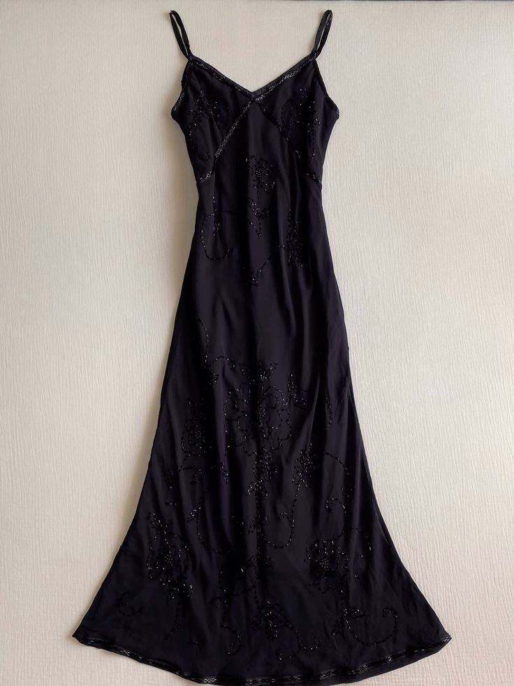 Pretty A Line Spaghetti Straps Satin Beaded Without Sleeves Long Prom Dress, Evening Dress C6495