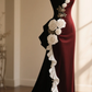 Chic Mermaid Sweetheart Satin Applique Without Sleeves Long Prom Dress, Evening Dress C6502