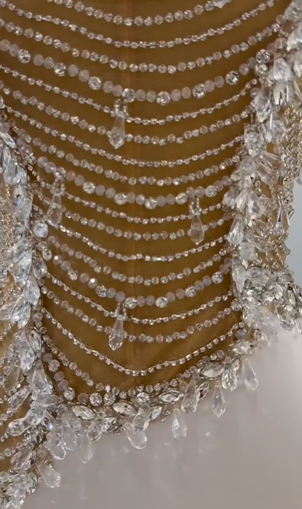 Chic Gorgeous Mermaid Strapless Satin Beaded Without Sleeves Long Prom Dress, Evening Dress C6511