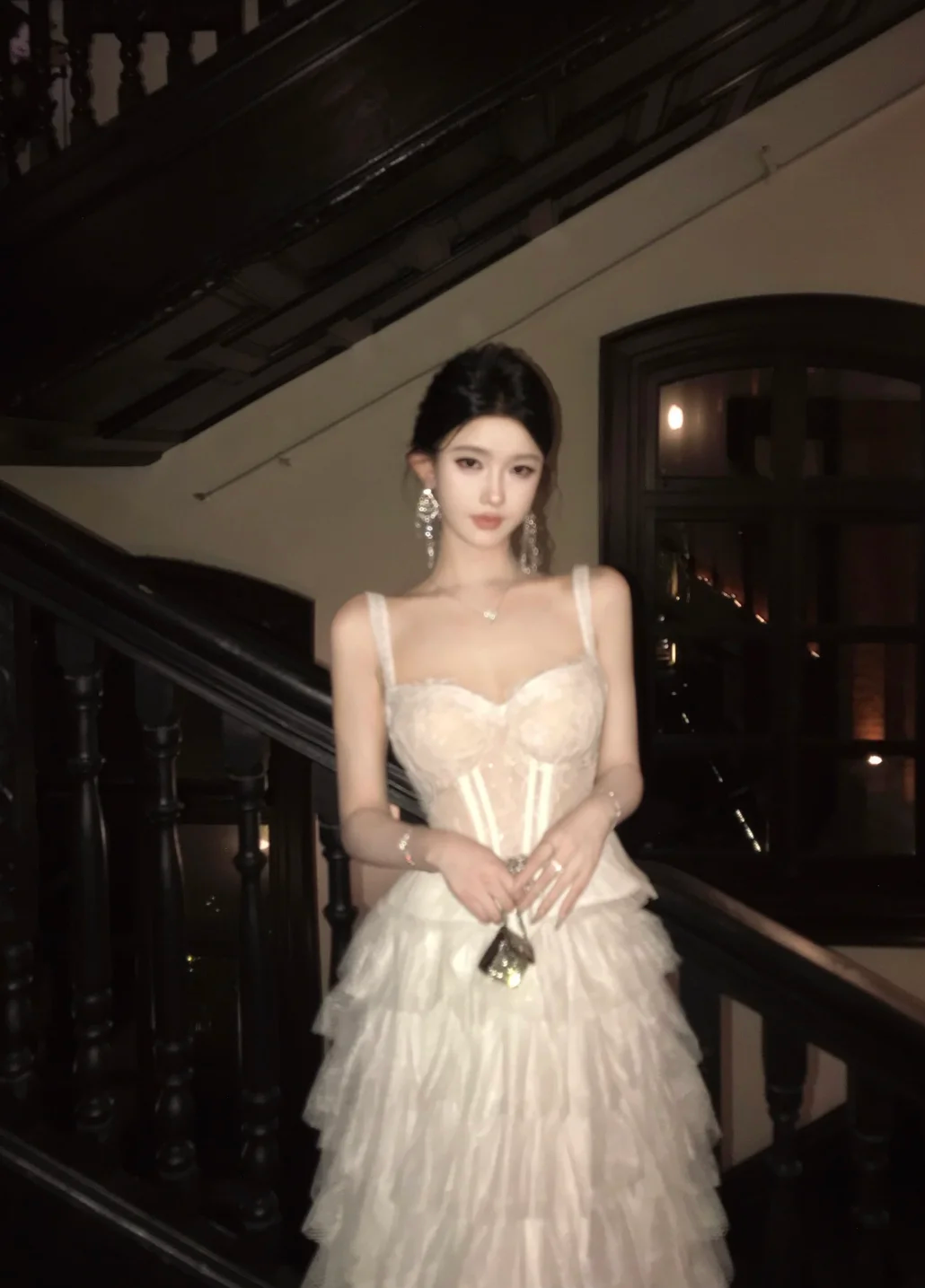 Pretty A Line Sweetheart Satin Tiered Tulle Without Sleeves Long Prom Dress, Evening Dress C6515