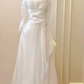 White A Line Square Satin Without Sleeves Long Prom Dress, Evening Dress C6520