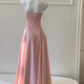 Elegant A Line Spaghetti Straps Satin Chiffon Without Sleeves Long Prom Dress, Evening Dress C6522