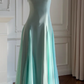 Elegant A Line Spaghetti Straps Satin Chiffon Without Sleeves Long Prom Dress, Evening Dress C6522
